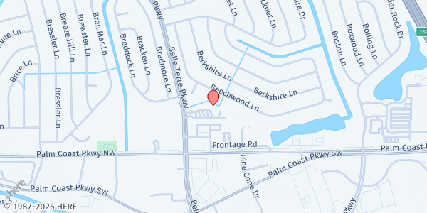 Map showing Palm Coast United Methodist Church Our Father's Table - Main Location at 6500 Belle Terre Parkway, Palm Coast, FL