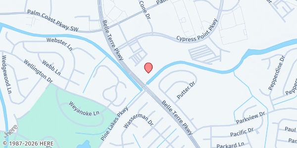 Map showing St. Elizabeth Ann Seton Catholic Church at 4600 Belle Terre Parkway, Palm Coast, FL