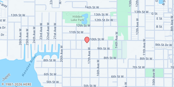 Map showing Church of Hope Palmetto at 1701 10th St. W., Palmetto, FL