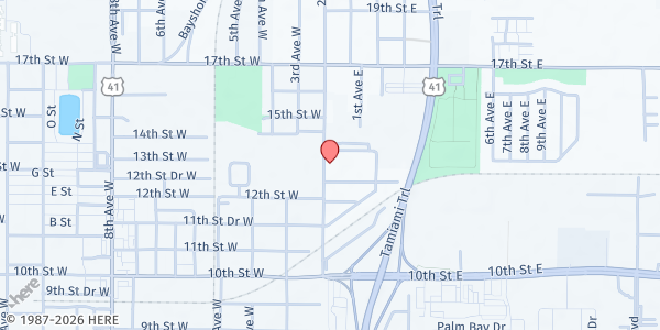 Map showing Mt. Carmel Community Resource Center at 1314 2nd Ave. W., Palmetto, FL
