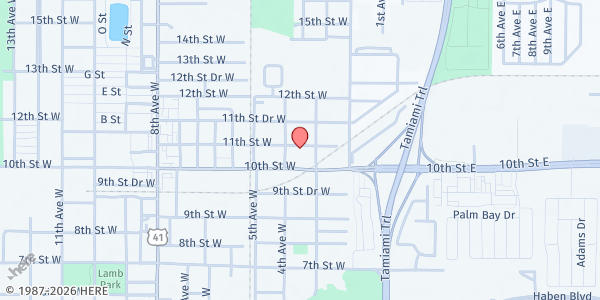Map showing Turner Chapel AME Church at 317 11th St. W., Palmetto, FL