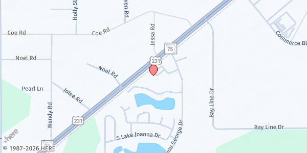 Map showing A Hand Up International Inc. at 6804 Bayou George Dr., Panama City, FL