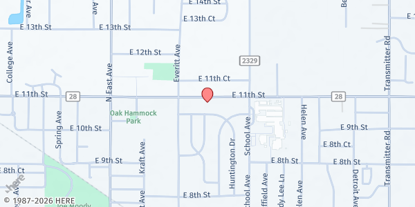Map showing Catholic Charities of NWFL at 3128 E. 11th St., Panama City, FL