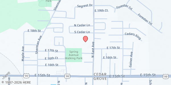 Map showing First Assembly of God - Bridges of Hope at 1701 N. East Ave., Panama City, FL