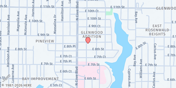 Map showing Holy Temple Church of God In Christ at 802 E. 8th Ct., Panama City, FL