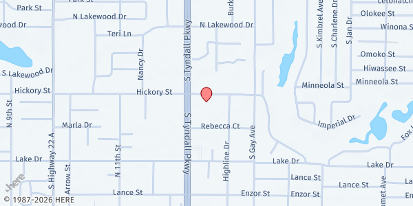 Map showing Parkway Presbyterian Church at 505 S. Tyndall Pkwy., Panama City, FL