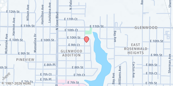 Map showing Restoration Life Church at 916 Mercedes St., Panama City, FL