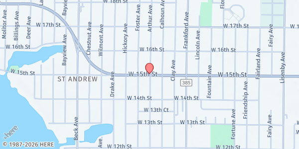 Map showing Saint Andrew's Assembly of God at 2400 W. 15th St., Panama City, FL