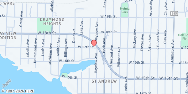 Map showing St. Andrew Christian Care Center at 3101A W. 17th St., Panama City, FL