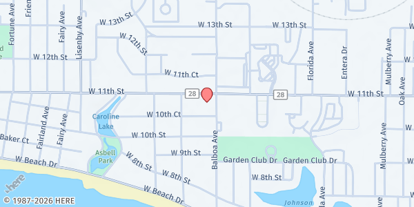 Map showing Trinity Lutheran Church at 1001 W. 11th St., Panama City, FL
