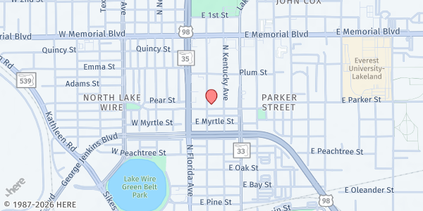 Map showing Talbot House at 814 North Kentucky Avenue, Parker Street, FL