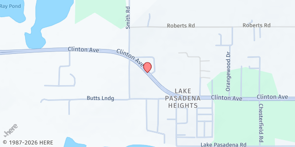 Map showing Pasadena Baptist Church at 35845 Clinton Avenue, Pasadena, FL