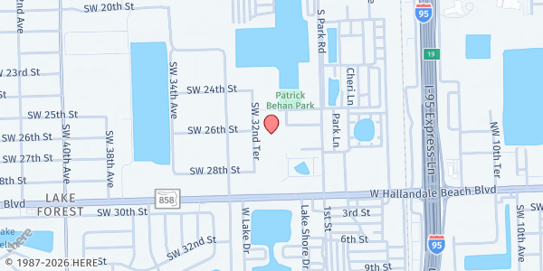 Map showing Feeding South Florida at 2501 SW 32nd Terrace, Pembroke Park, FL