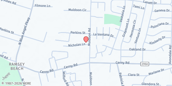 Map showing Community of Christ - Bellview at 5703 Muldoon Rd., Pensacola, FL