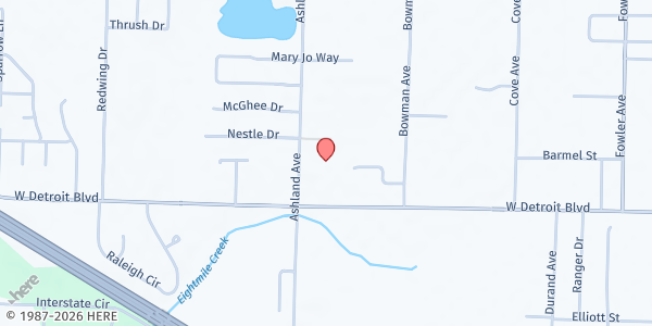 Map showing Deliverance Tabernacle Christian Center at 1780 W. Detroit Blvd., Pensacola, FL