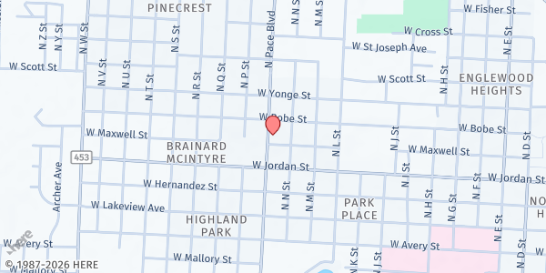Map showing Ecomfort, Inc. at 2202 N. Pace Blvd., Pensacola, FL