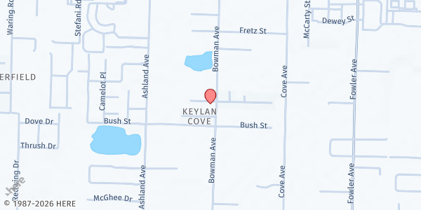 Map showing Helping Hands That Bridge the Gap for Jesus at 8915 Bowman Ave, Pensacola, FL