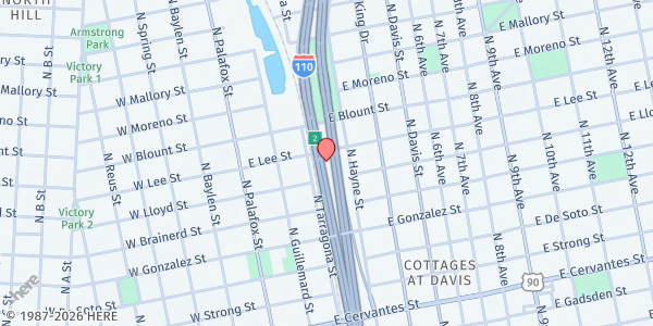 Map showing Loaves & Fishes Soup Kitchen at 257 E. Lee St., Pensacola, FL