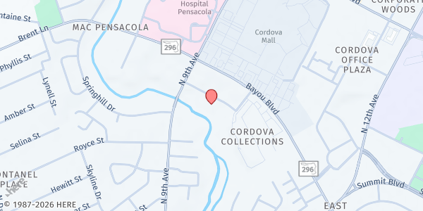 Map showing Sacred Heart Population Health Management at 5051 Carpenters Creek Dr, Pensacola, FL
