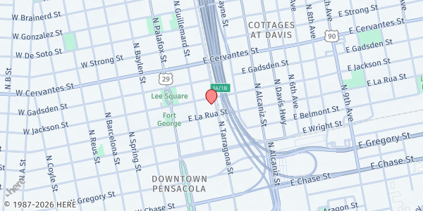 Map showing Samaritan Hands Ministry at 511 N. Tarragona St., Pensacola, FL