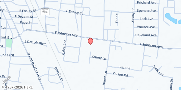 Map showing St. James Missionary Baptist Church at 219 E. Johnson Ave., Pensacola, FL