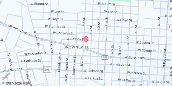 Map showing The Hope Center Brownsville at 3200 W De Soto St, Pensacola, FL