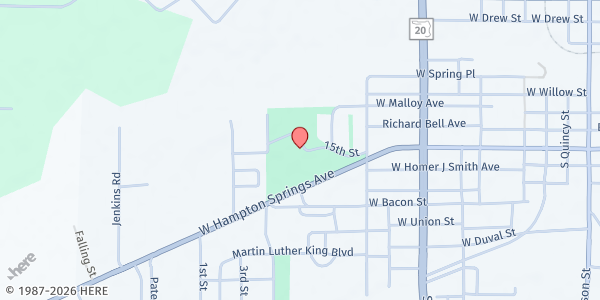 Map showing First United Methodist Church of Perry Inc. at 1100 W Hampton Springs Ave, Perry, FL