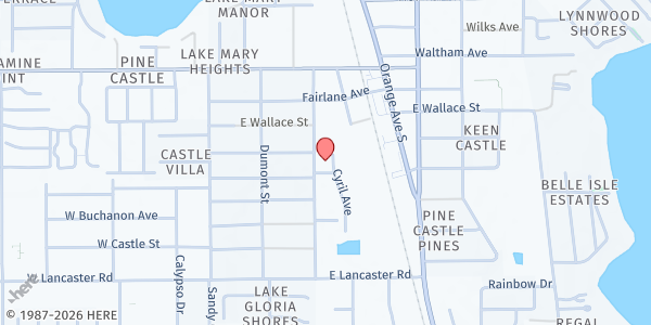 Map showing Servant's Heart Ministry at 6109 Anno Ave., Pine Castle, FL