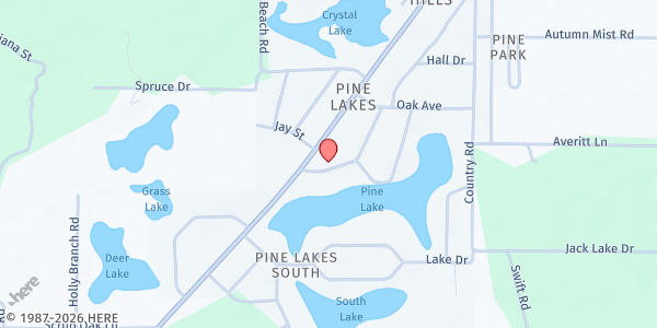 Map showing Pine Lakes Community Association at 31635 Lakeview Dr., Pine Lakes, FL