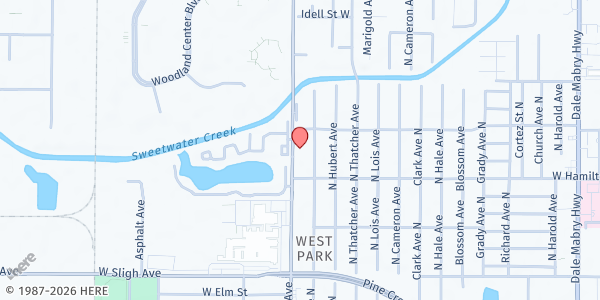 Map showing Palabra Refrescante Church of God at 7209 North Manhattan Avenue, Pinecrest West Park, FL