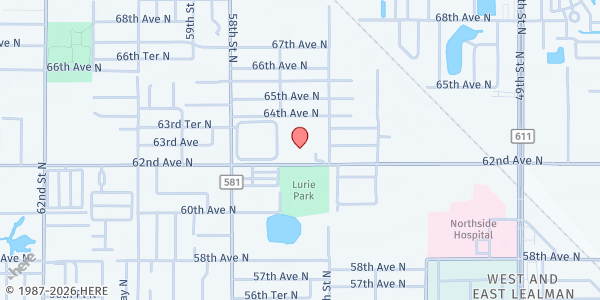 Map showing Christ the Cornerstone Church at 5545 62nd Avenue North, Pinellas Park, FL