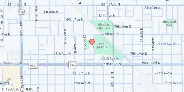 Map showing Girls, Inc. of Pinellas - BreakSpot Meals at 7700 61st Street, Pinellas Park, FL