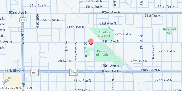 Map showing Pinellas Park Boys & Girls Clubs at 7790 61st Street, Pinellas Park, FL