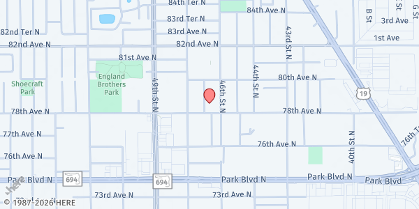 Map showing Sacred Heart Catholic Church -- Pinellas Park at 7809 46th Way North, Pinellas Park, FL