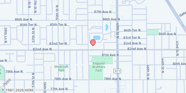 Map showing Saint Giles Food Pantry at 8271 52nd Street North, Pinellas Park, FL