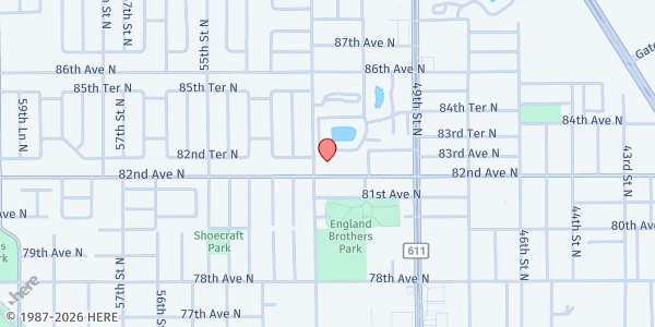 Map showing St. Giles Episcopal Church at 8271 52 Street N, Pinellas Park, FL