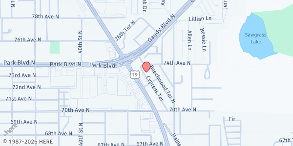 Map showing St. Pete Dream Center at 3567 Cypress Terrace, Pinellas Park, FL