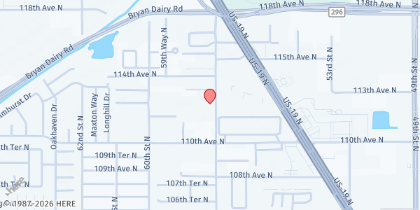Map showing The Family Services Initiative (FSI Connect) - Pinellas Park at 11254 58th Street, Pinellas Park, FL