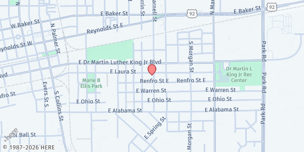 Map showing Allen Chapel AME Church at 1109 East Laura Street, Plant City, FL
