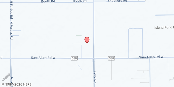 Map showing Bethany Baptist Church - Plant City at 3409 Cork Rd., Plant City, FL