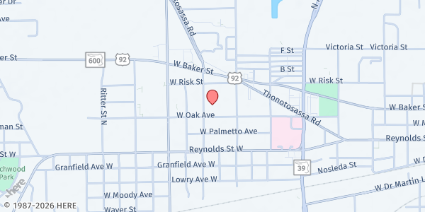 Map showing New Life Church @ Bryan Plant City Elem at 2006 W. Oak Ave, Plant City, FL