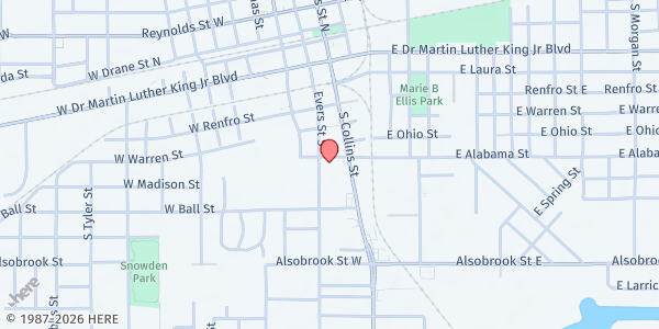 Map showing Plant City Foursquare Church at 602 South Evers Street, Plant City, FL