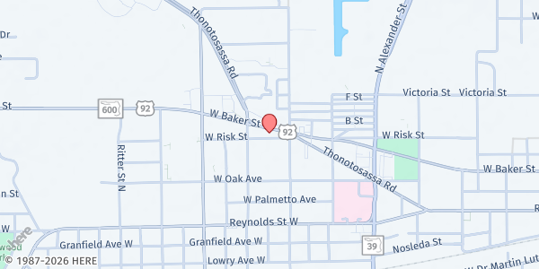 Map showing RIGHT AT HOME - Plant City at 1905 West Baker Street, Plant City, FL