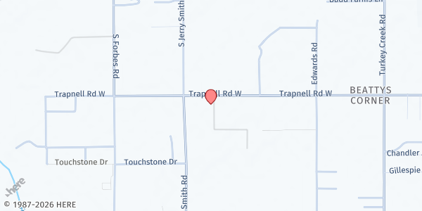 Map showing Turkey Creek First Baptist Church at 4915 W. Trapnell Rd., Plant City, FL