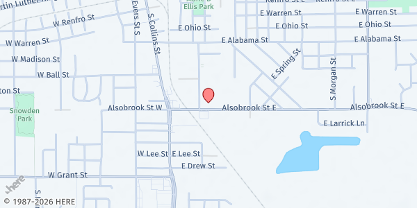 Map showing United Food Bank of Plant City at 702 E Alsobrook St, Plant City, FL