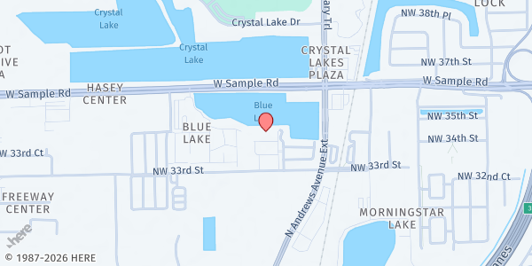 Map showing Assembly of God Mission at 1101 NW 33rd St., Pompano Beach, FL