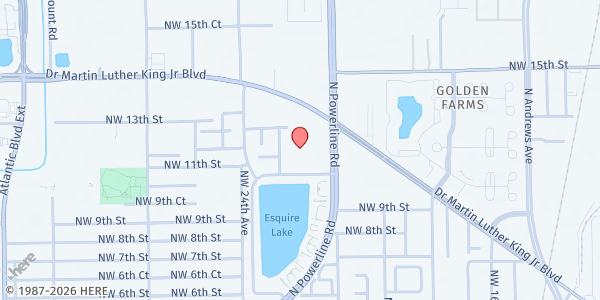 Map showing San Isidro Catholic Church at 2310 Dr Martin Luther King Blvd., Pompano Beach, FL