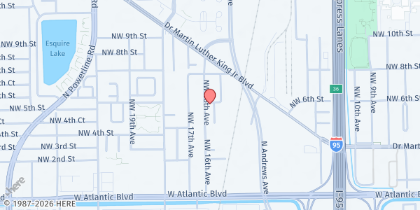 Map showing Thomas Temple COGIC at 516 NW 16th Ave, Pompano Beach, FL