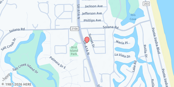 Map showing Chabad at the Beaches at 521 A1A North, Ponte Vedra, FL