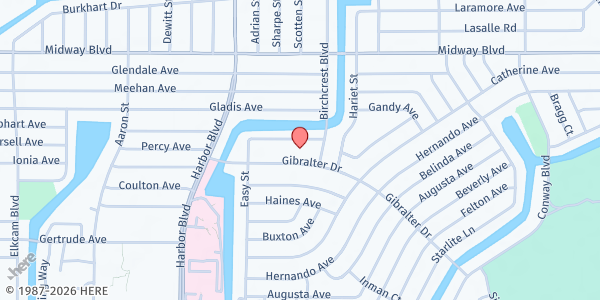 Map showing Charlotte County Human Services - Port Charlotte at 21500 Gibralter Drive, PORT CHARLOTTE, FL